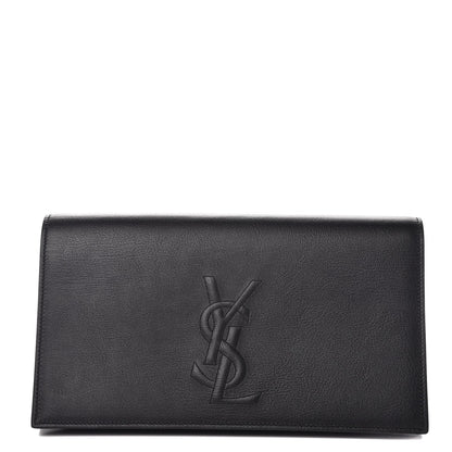 Saint Laurent Calfskin Monogram Large Belle De Jour Clutch Black 1 of 8