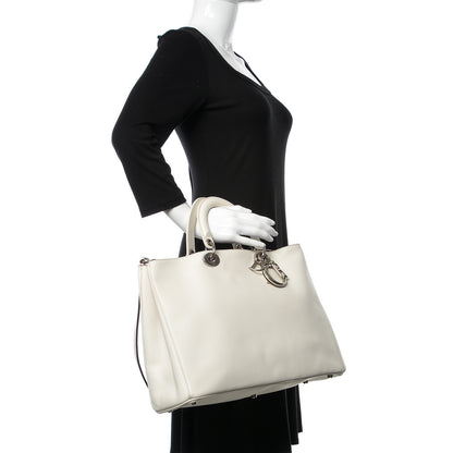 Christian Dior Smooth Calfskin Large Diorissimo Tote White 2 of 19