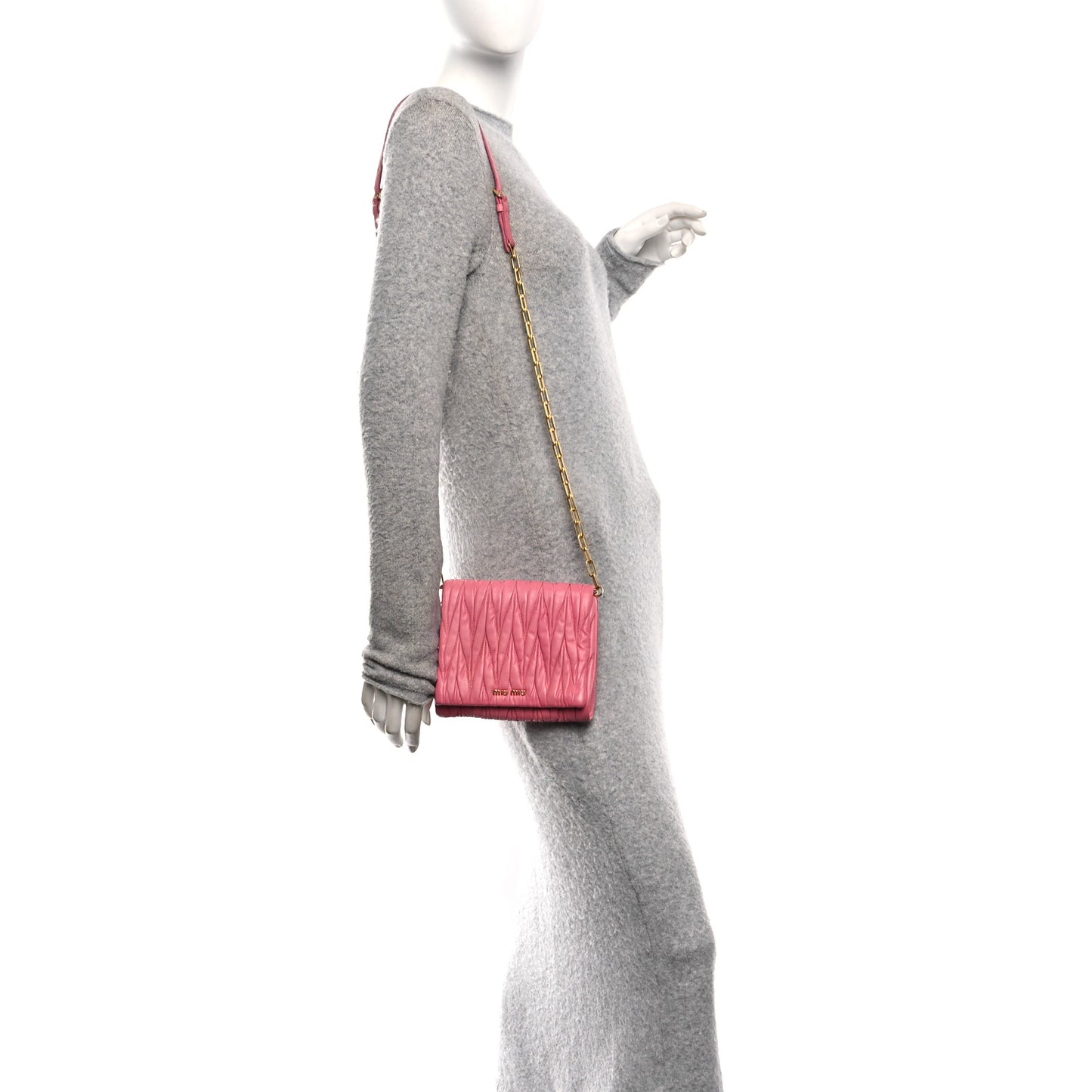 Nappa Matelasse Chain Crossbody Geranio