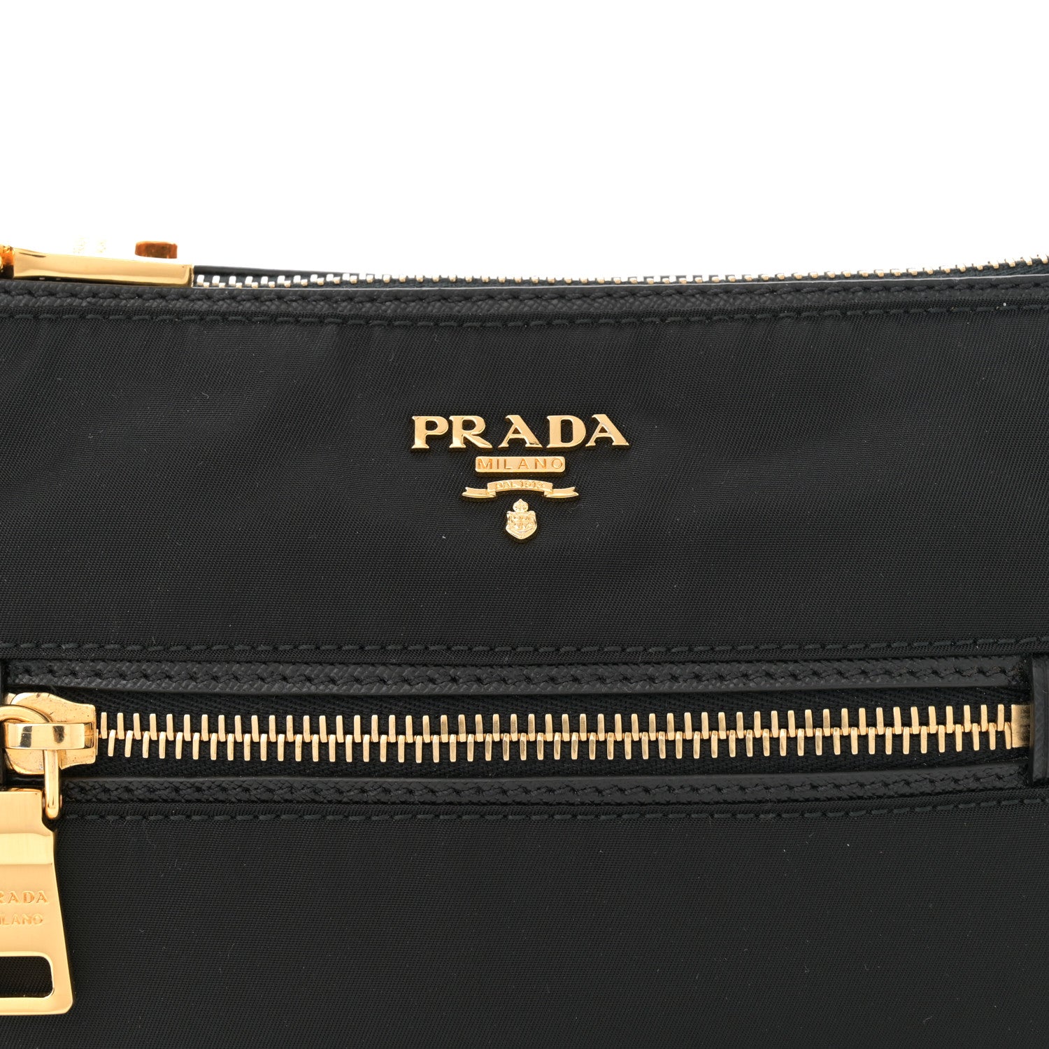 Prada Tessuto Nylon Saffiano Shoulder Bag Black 7 of 10