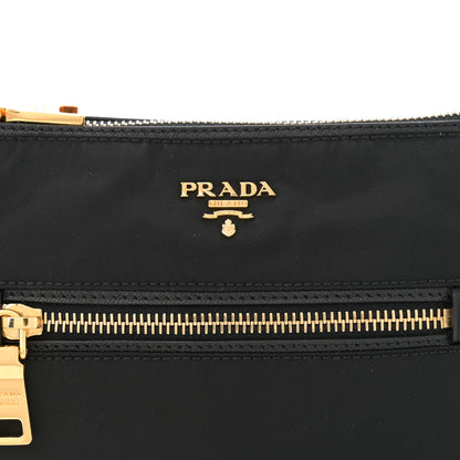 Prada Tessuto Nylon Saffiano Shoulder Bag Black 7 of 10