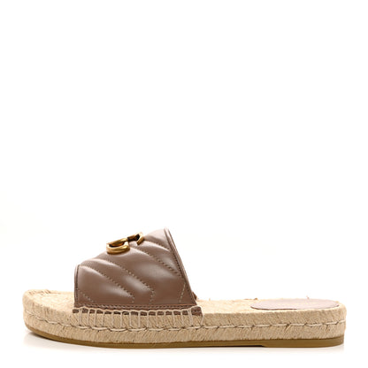 Gucci Nappa Matelasse GG Marmont Espadrille Slide Sandals 37 Porcelain Rose 1 of 11