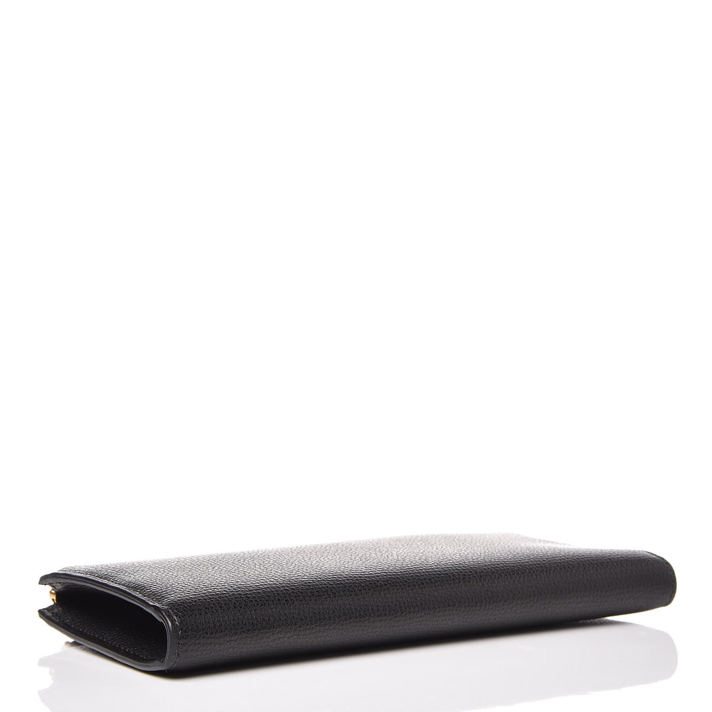 Cross Grain Calfskin Long Part Zip Wallet Black