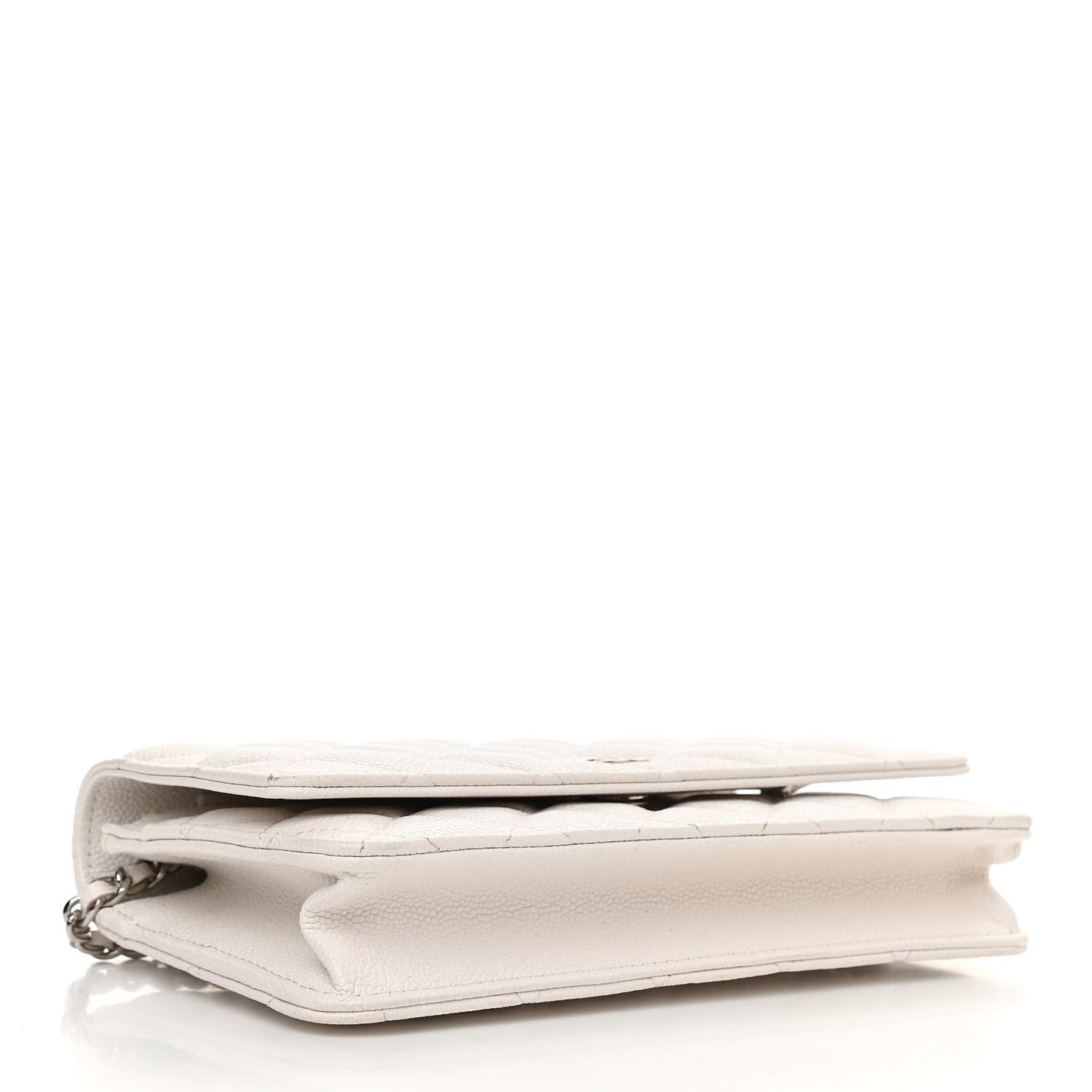 Caviar Quilted Wallet On Chain WOC White