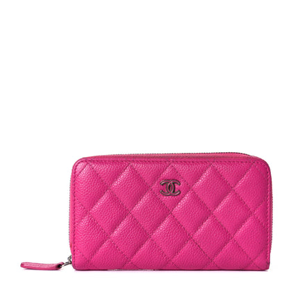 Chanel Caviar Quilted Small Zip Around Wallet Pink 1 of 9