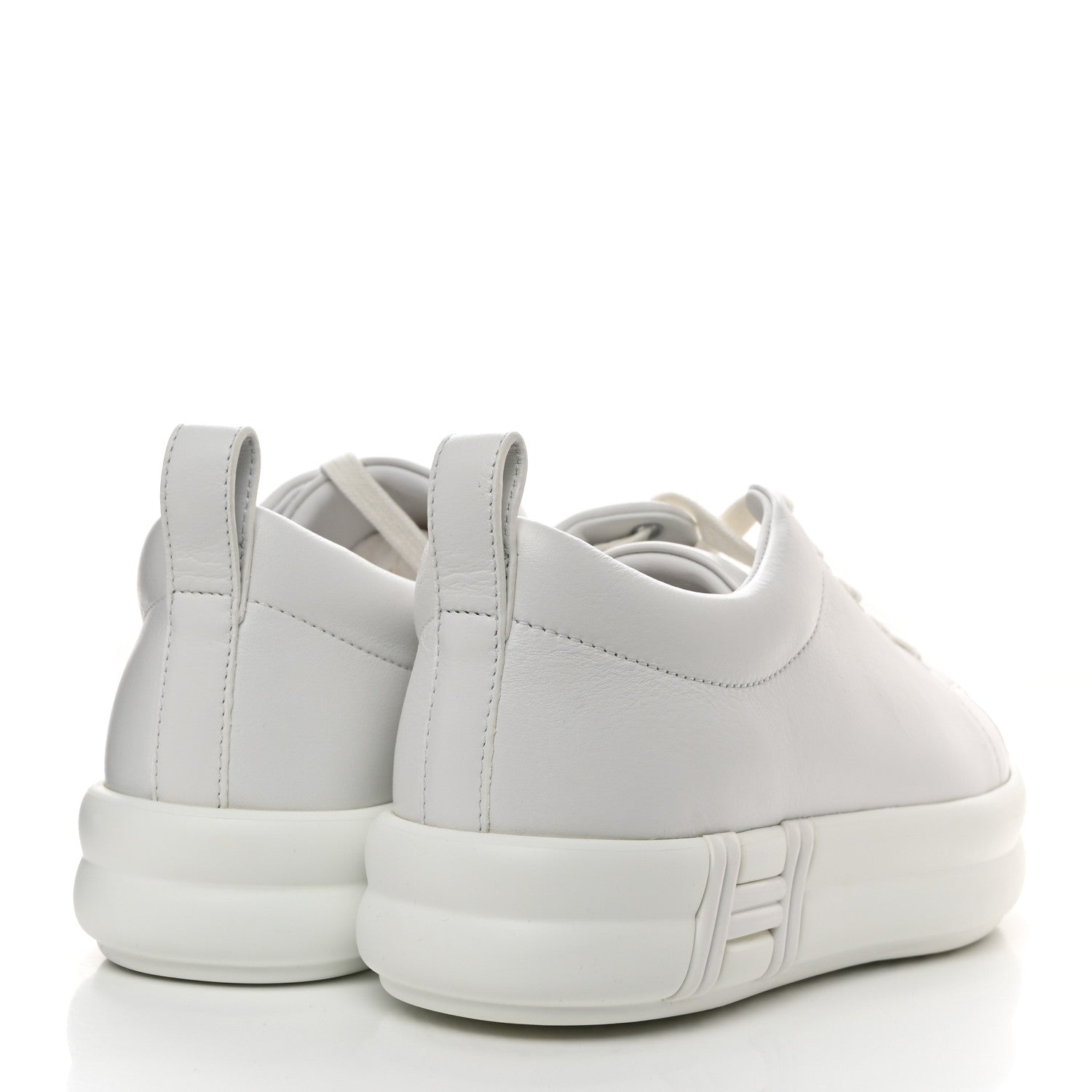 Hermes Calfskin Womens Happy Sneakers 36.5 White 4 of 8