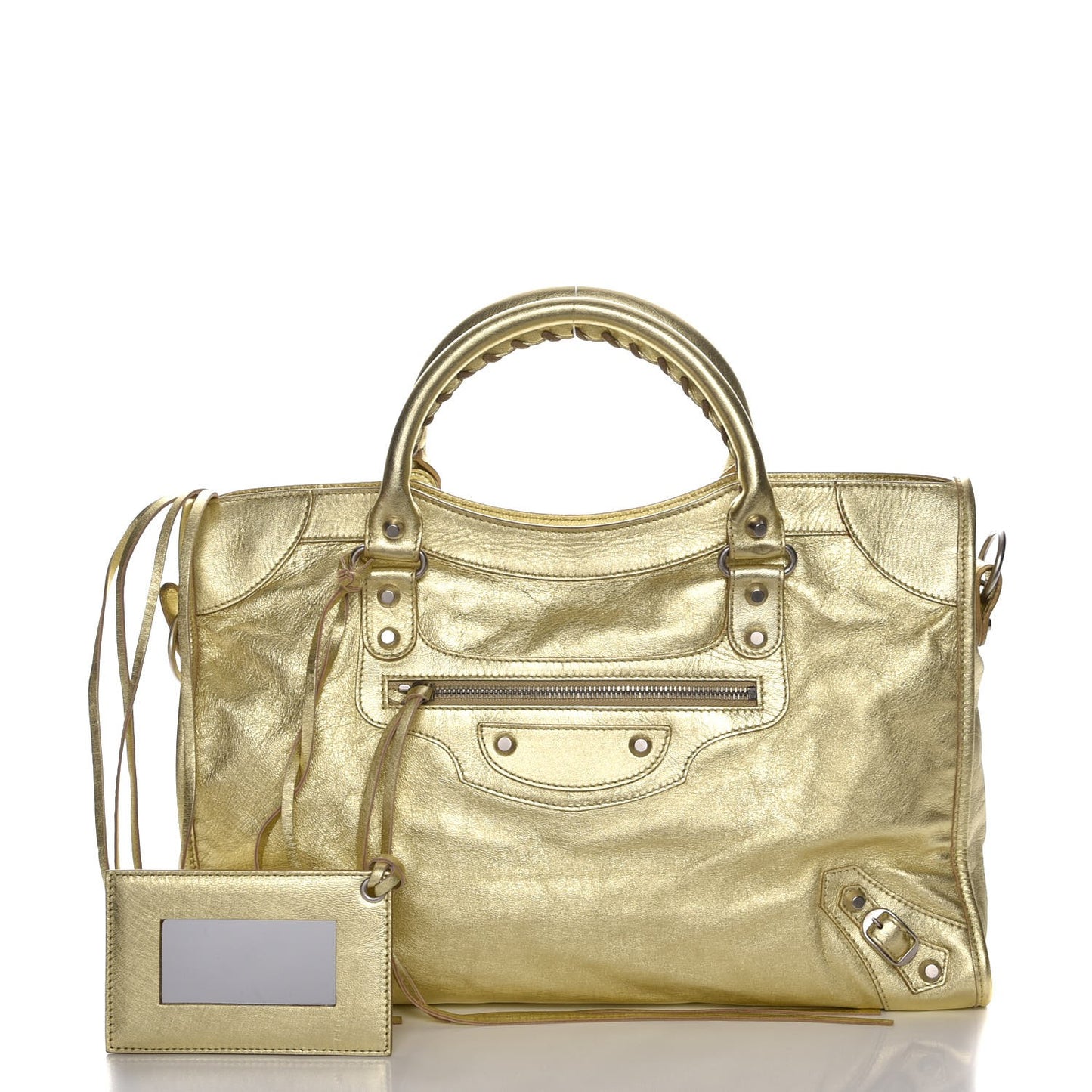 Laminated Agneau Classic Silver Hardware City Gold