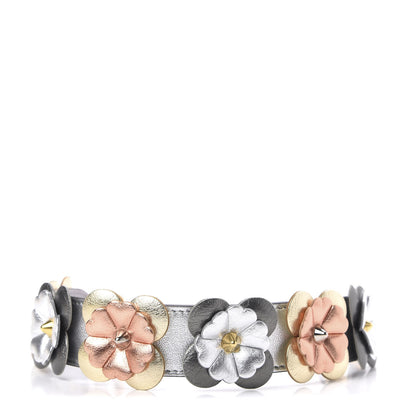 Fendi Vitello Catalan Mirror Flowerland Studded Mini Strap You Argento Multicolor 1 of 4
