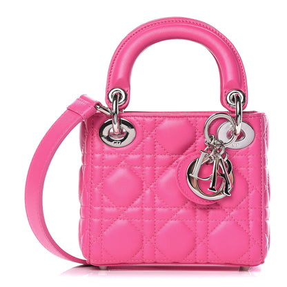 Christian Dior Lambskin Cannage Nano Lady Dior Fuchsia 1 of 11