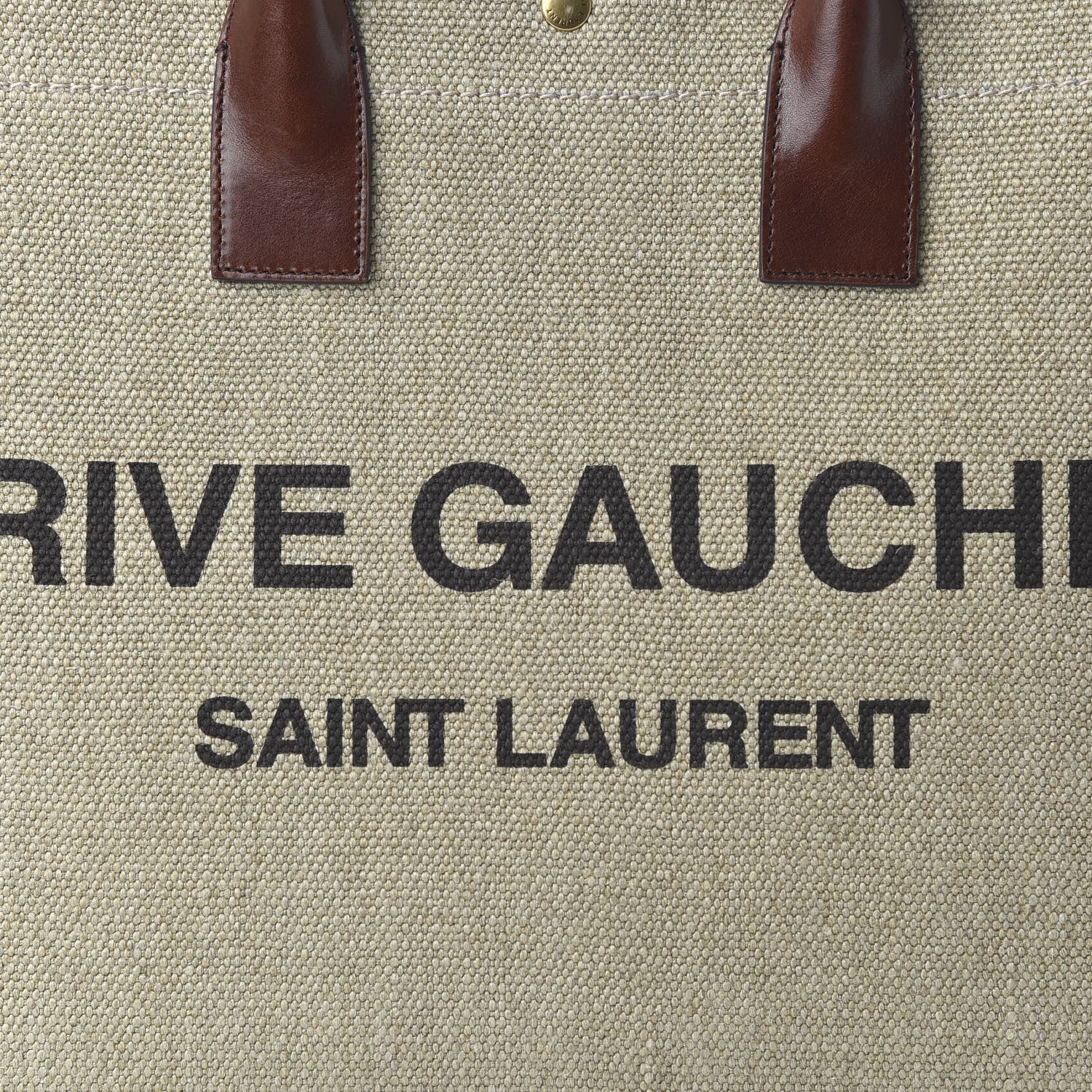 Saint Laurent Linen Calfskin Rive Gauche Tote Natural 5 of 12