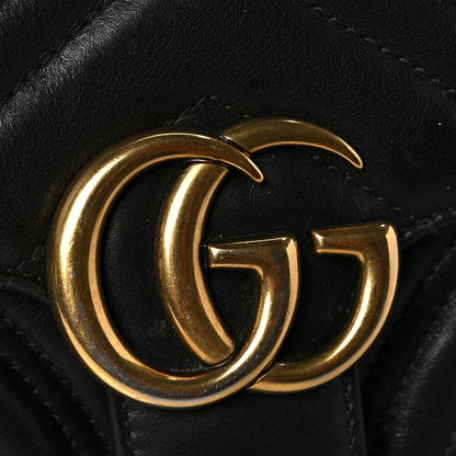 Gucci Calfskin Matelasse Mini GG Marmont Shoulder Bag Black 9 of 10