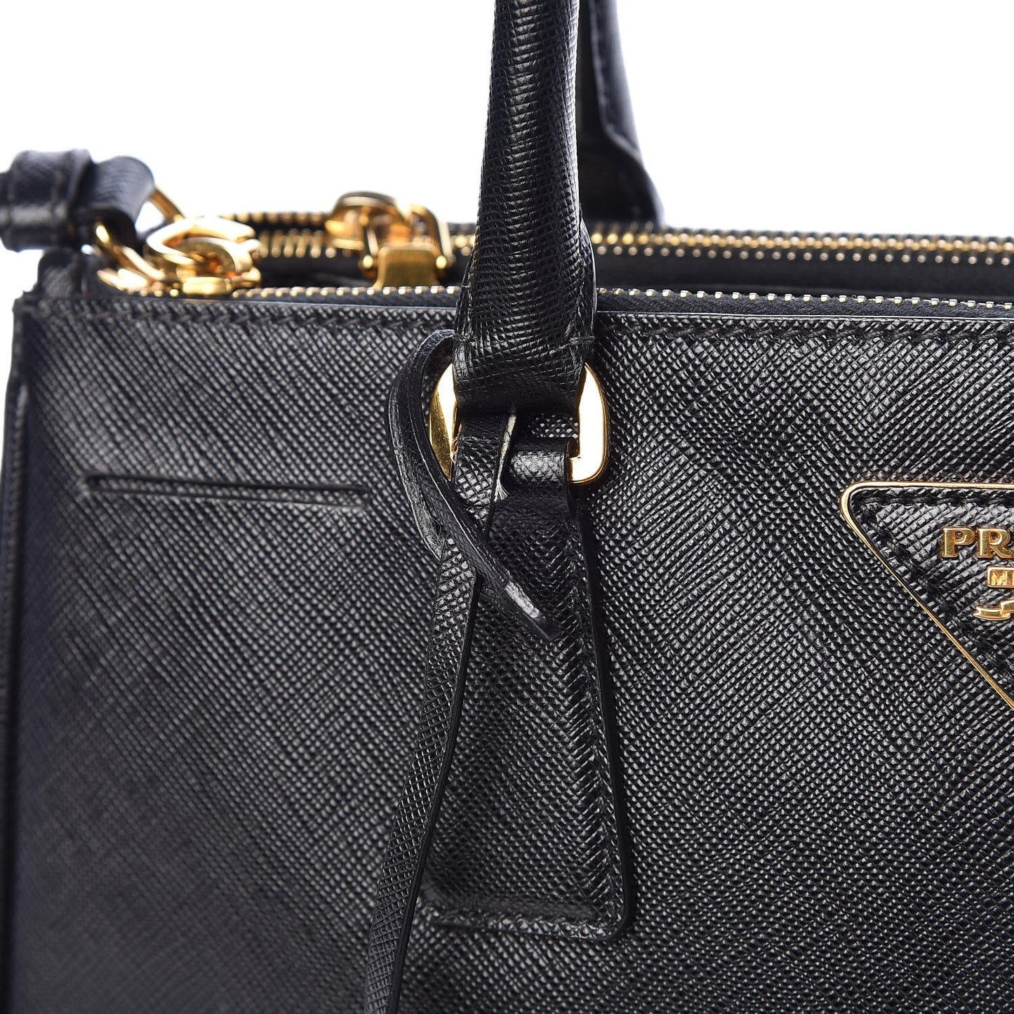 Saffiano Small Galleria Double Zip Tote Black