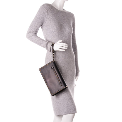 Valentino Garavani Nappa Rockstud Wristlet Clutch Black 2 of 9