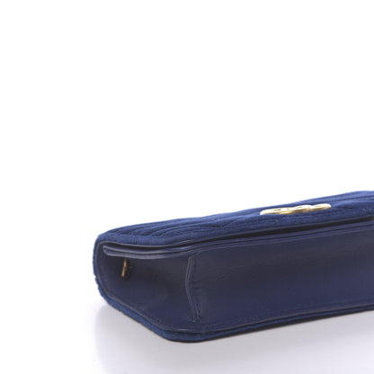 Gucci Velvet Matelasse GG Marmont Mini Bag Cobalt Blue 7 of 11