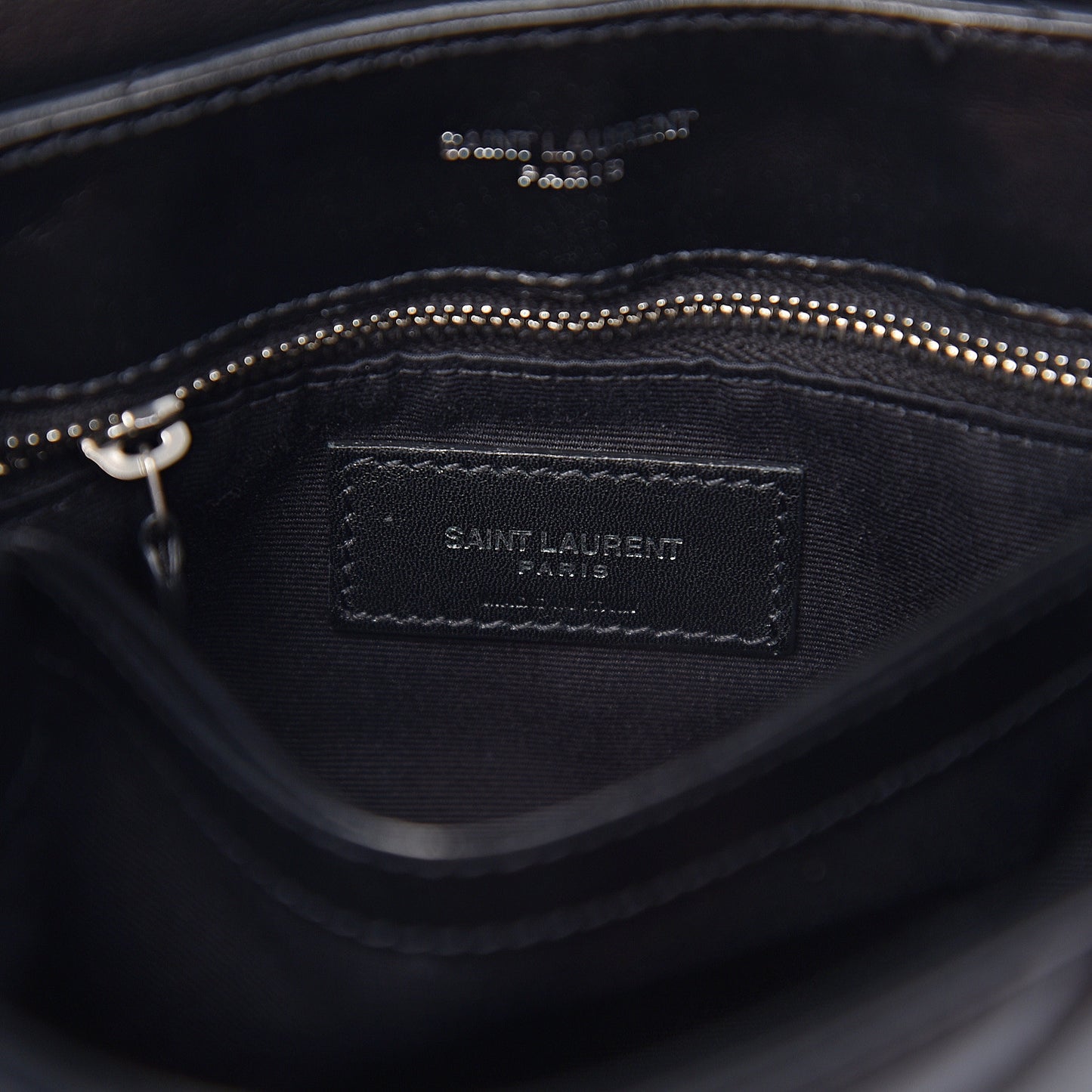 Calfskin Y Quilted Monogram Toy Loulou Crossbody Bag Black