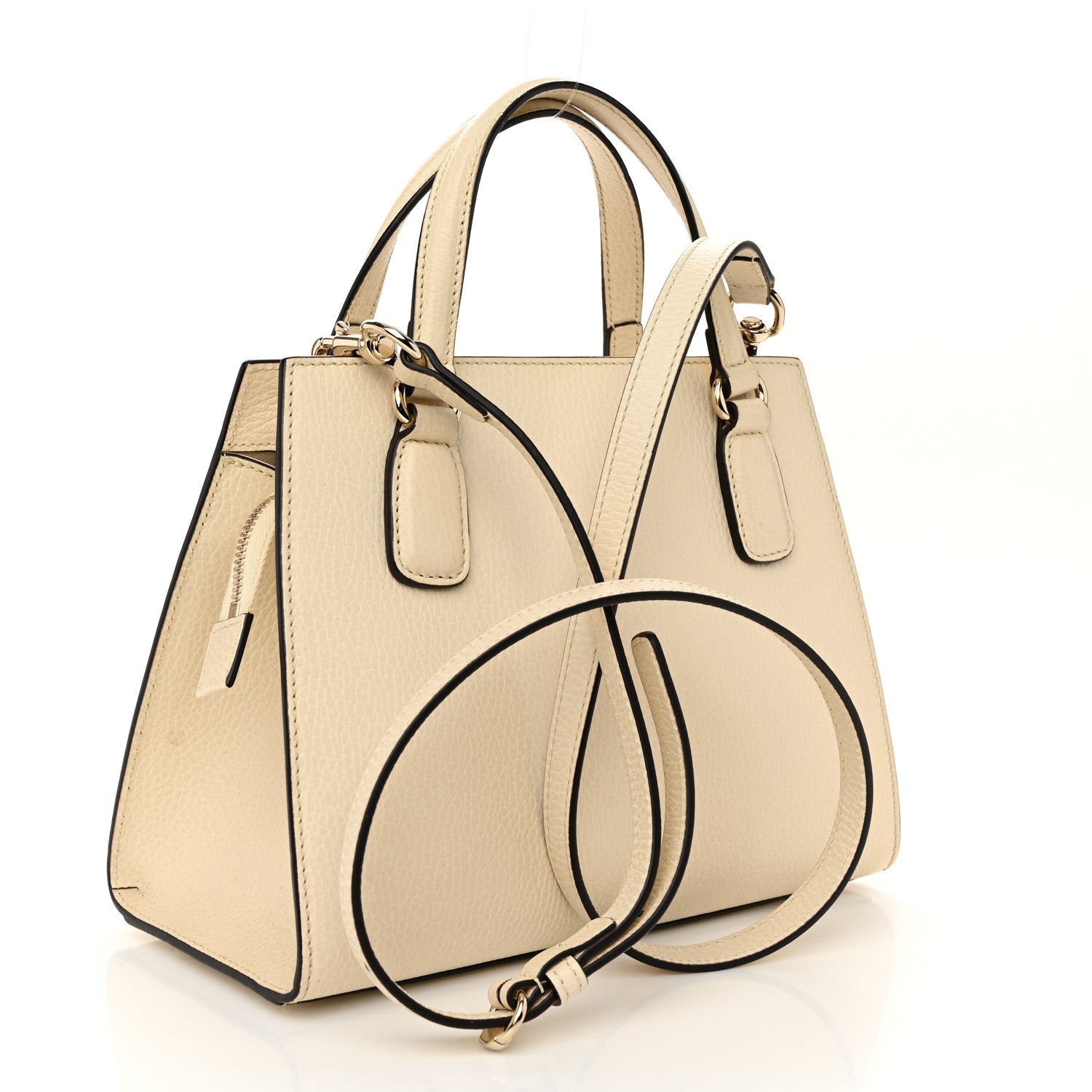 Gucci Dollar Calfskin Medium Soho Top Handle Satchel Ivoire 3 of 10