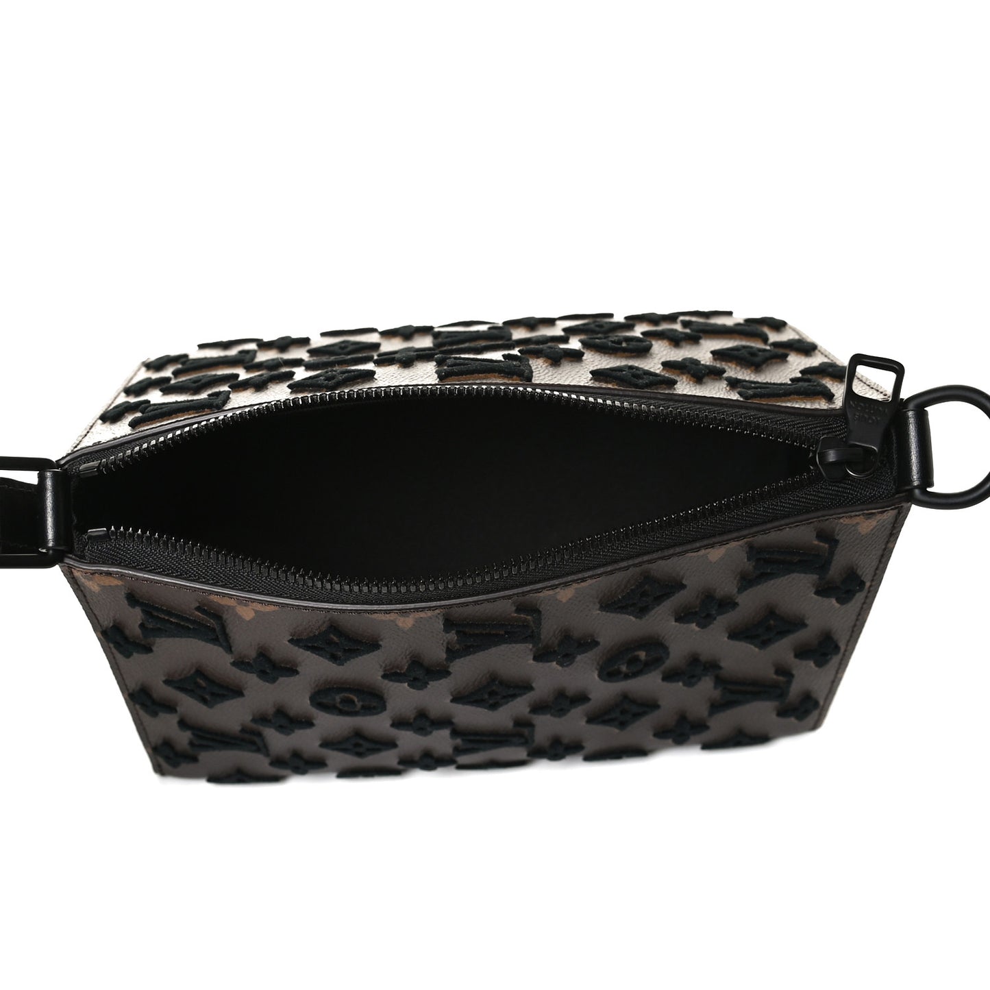 Monogram Tuffetage Triangle Messenger Black