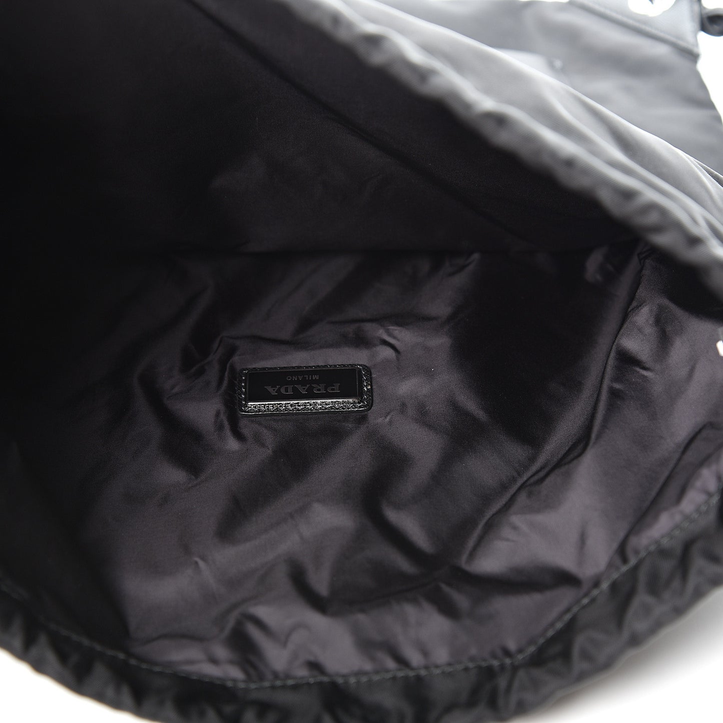Tessuto Nylon Saffiano Seahorse Drawstring Backpack Black