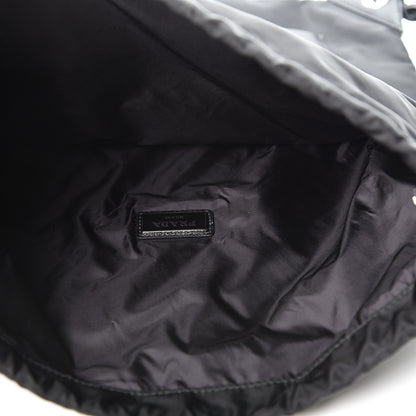 Prada Tessuto Nylon Saffiano Seahorse Drawstring Backpack Black 4 of 9