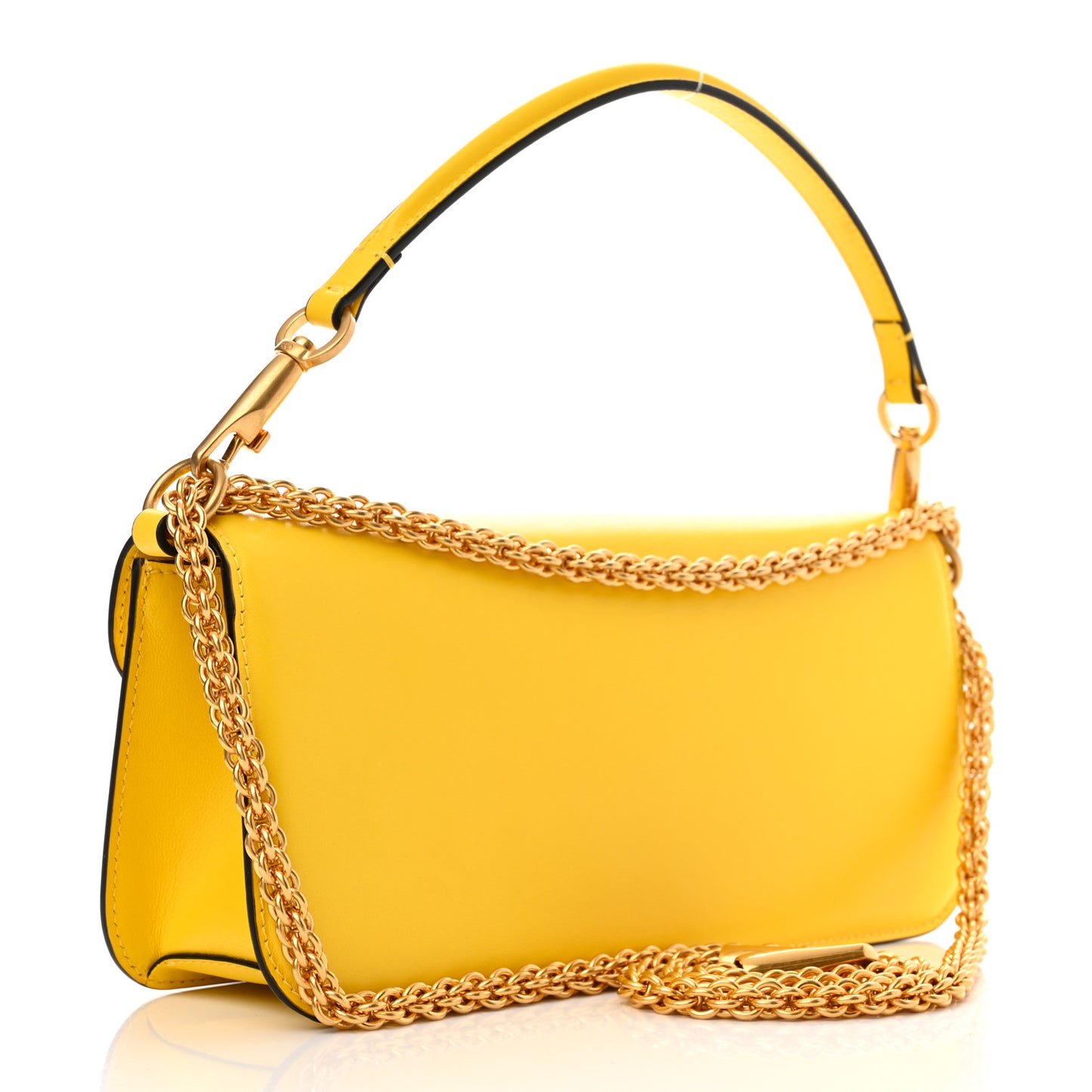 Calfskin Vlogo Loco Shoulder Bag Bright Lemon