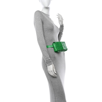 Bottega Veneta Paper Calfskin Intreccio Cassette Belt Bag Parakeet 2 of 18
