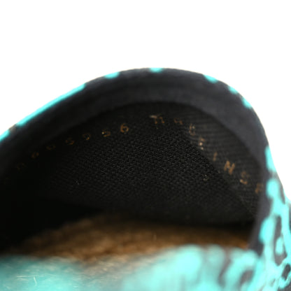 Saint Laurent Canvas Leopard Print Espadrilles 37 Aqua Black 9 of 10