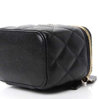 Chanel Caviar Quilted Mini Pearl On Top Vanity Case With Chain Black 7 of 10