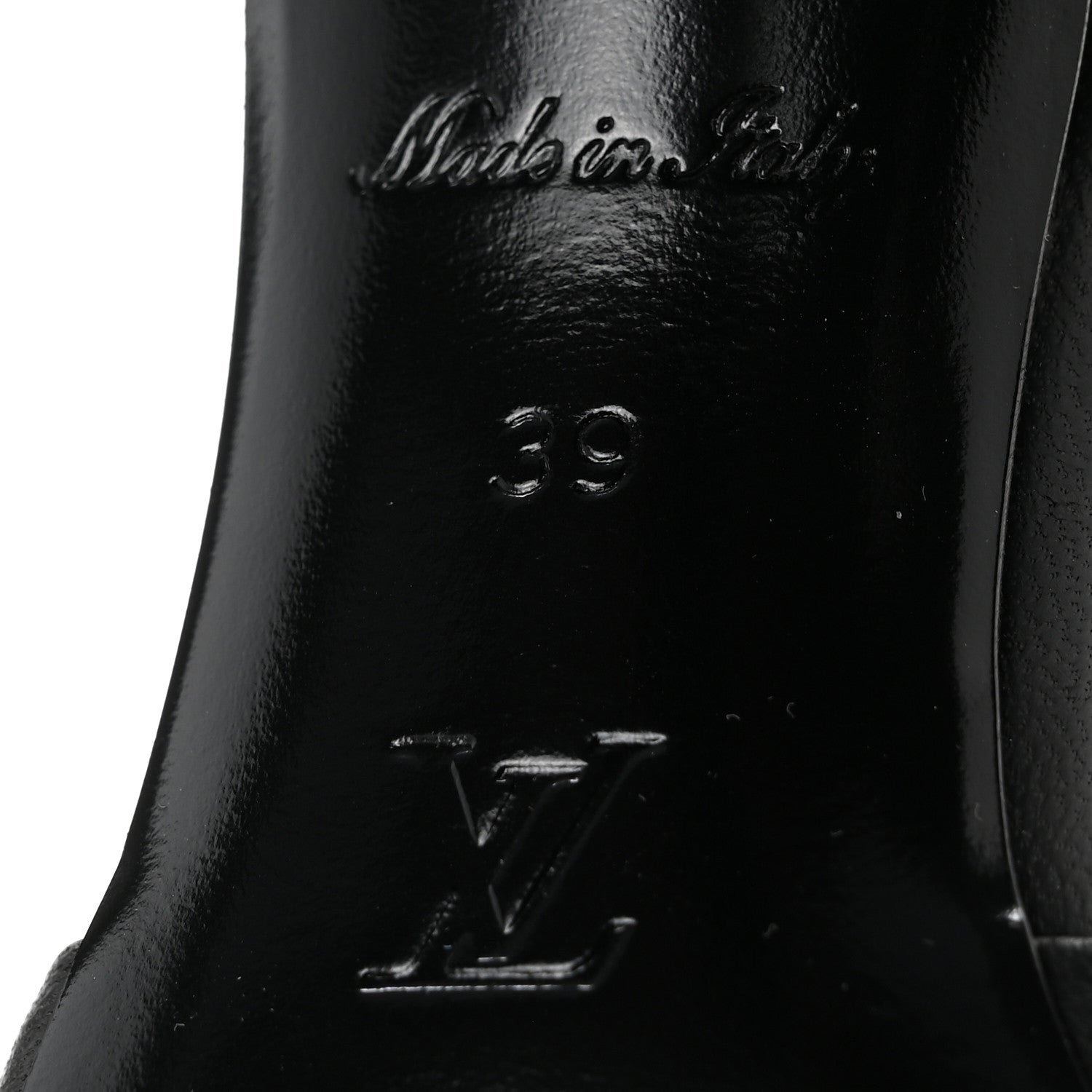 Louis Vuitton Lambskin Embossed Monogram Revival High Heel Mules 39 Black 7 of 9