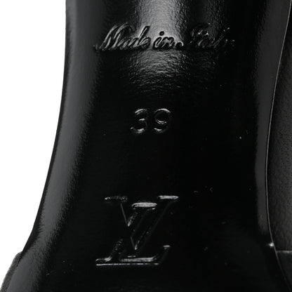 Louis Vuitton Lambskin Embossed Monogram Revival High Heel Mules 39 Black 7 of 9