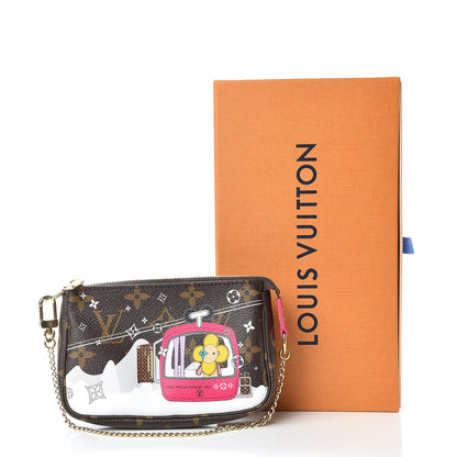 Louis Vuitton Monogram 2019 Christmas Animation Mini Courchevel Pochette Accessories Fuchsia 7 of 7