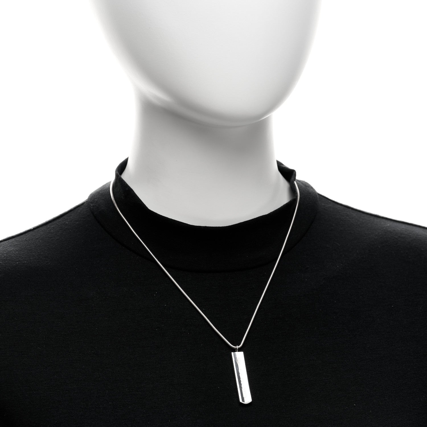 Tiffany Sterling Silver 1837 Bar Pendant Necklace 2 of 4