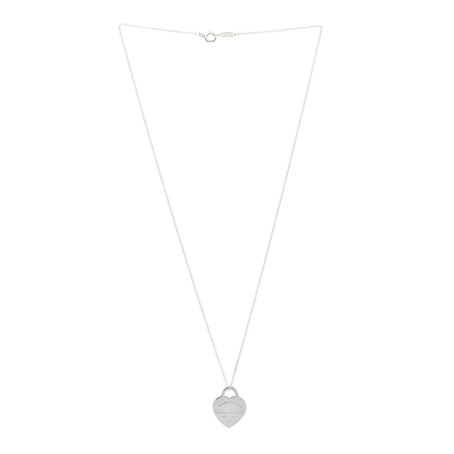Tiffany Sterling Silver Small Return to Tiffany Heart Pendant Necklace 3 of 6