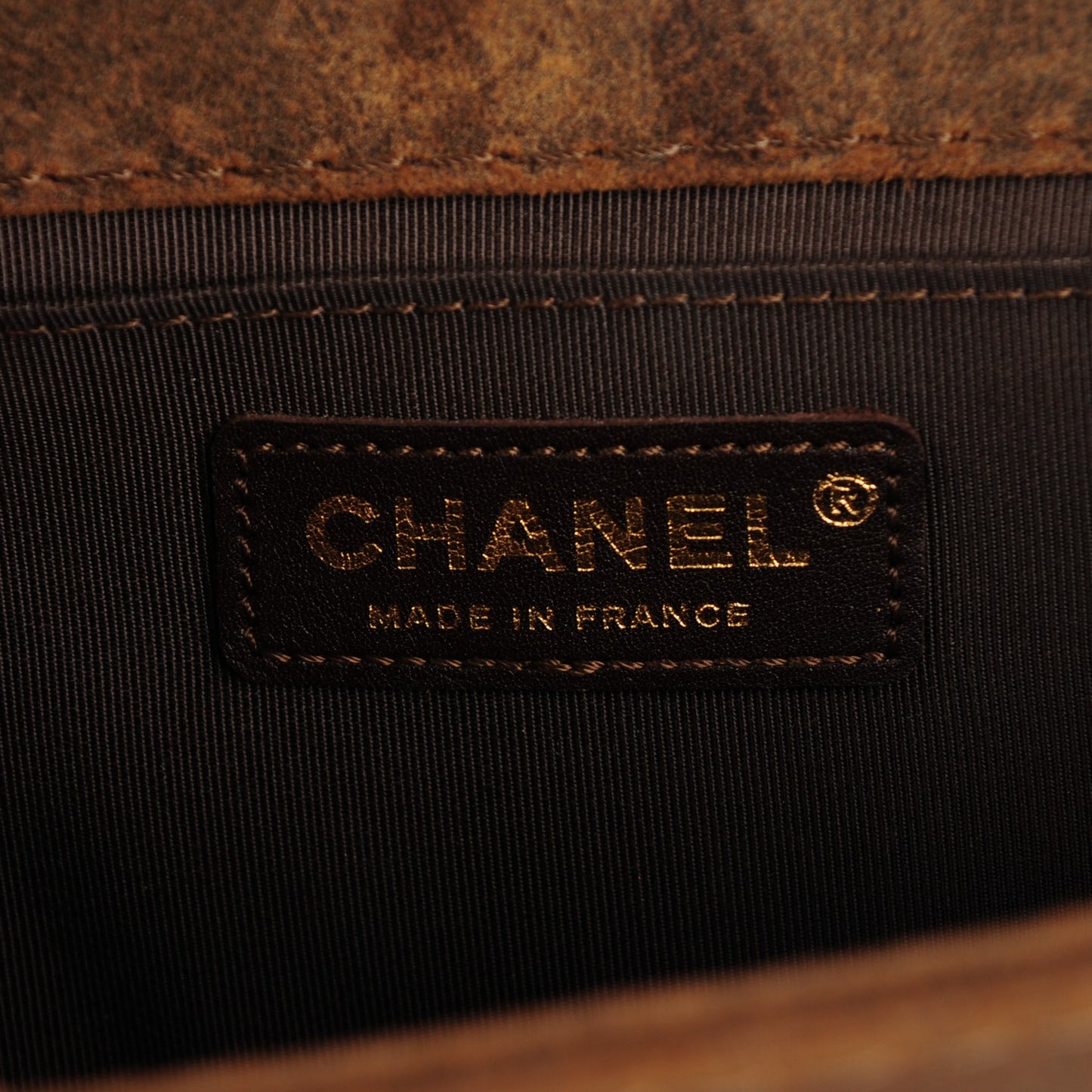 Nubuck Quilted Medium Boy Flap Brown
