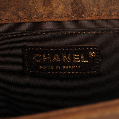Chanel Nubuck Quilted Medium Boy Flap Brown 7 of 9