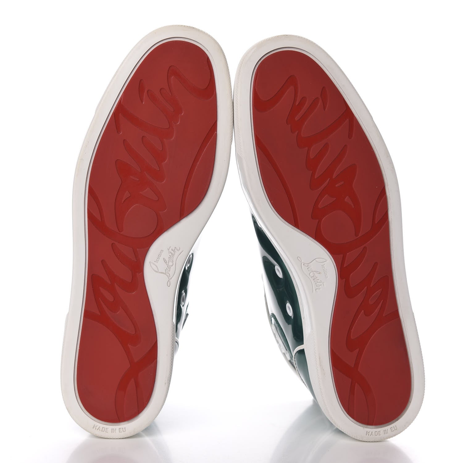 Christian Louboutin Glossy Patent Nappa Mens Rantus Orlato Flat Sneakers 41.5 Green Latte 6 of 8