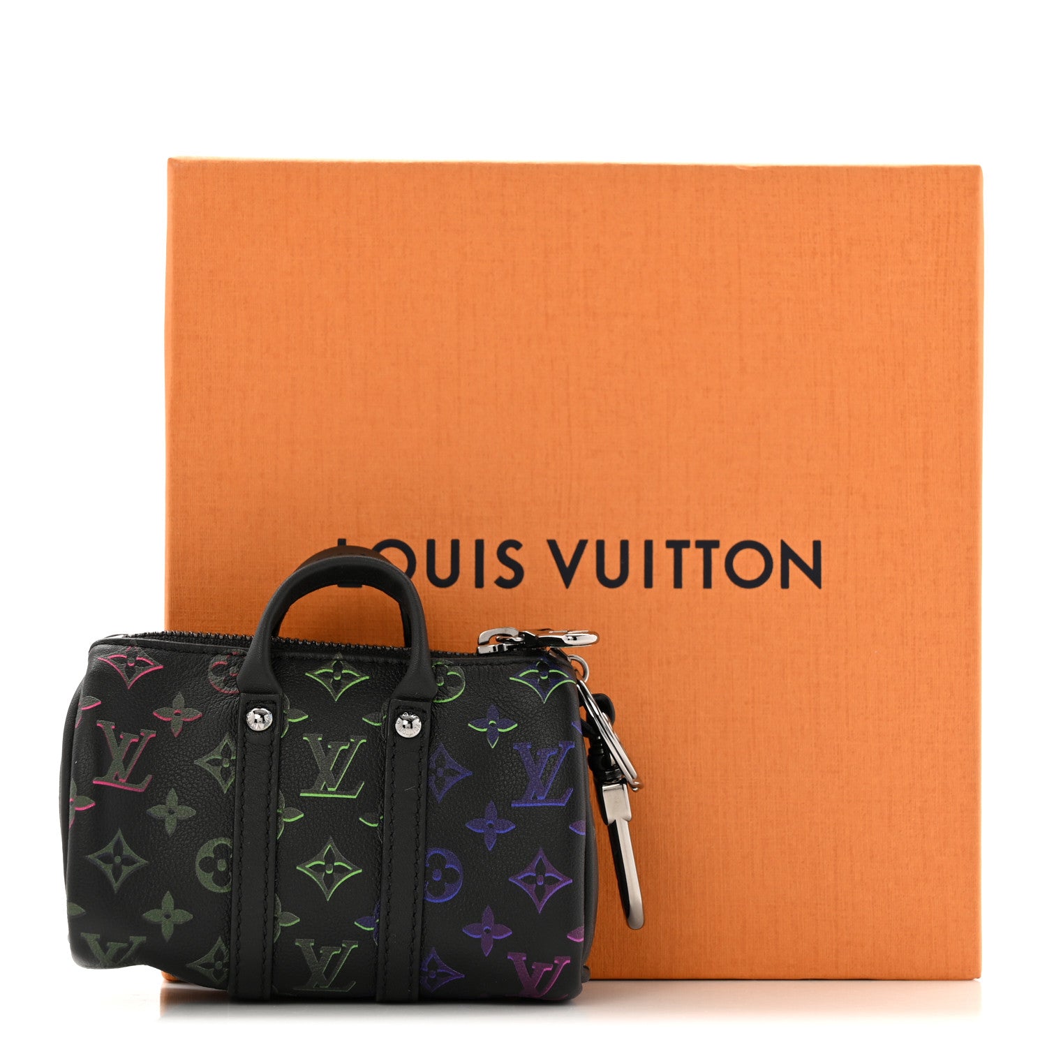 Louis Vuitton Monogram Spotlight Mini Keepall Bag Charm Key Holder Black Borealis 6 of 6