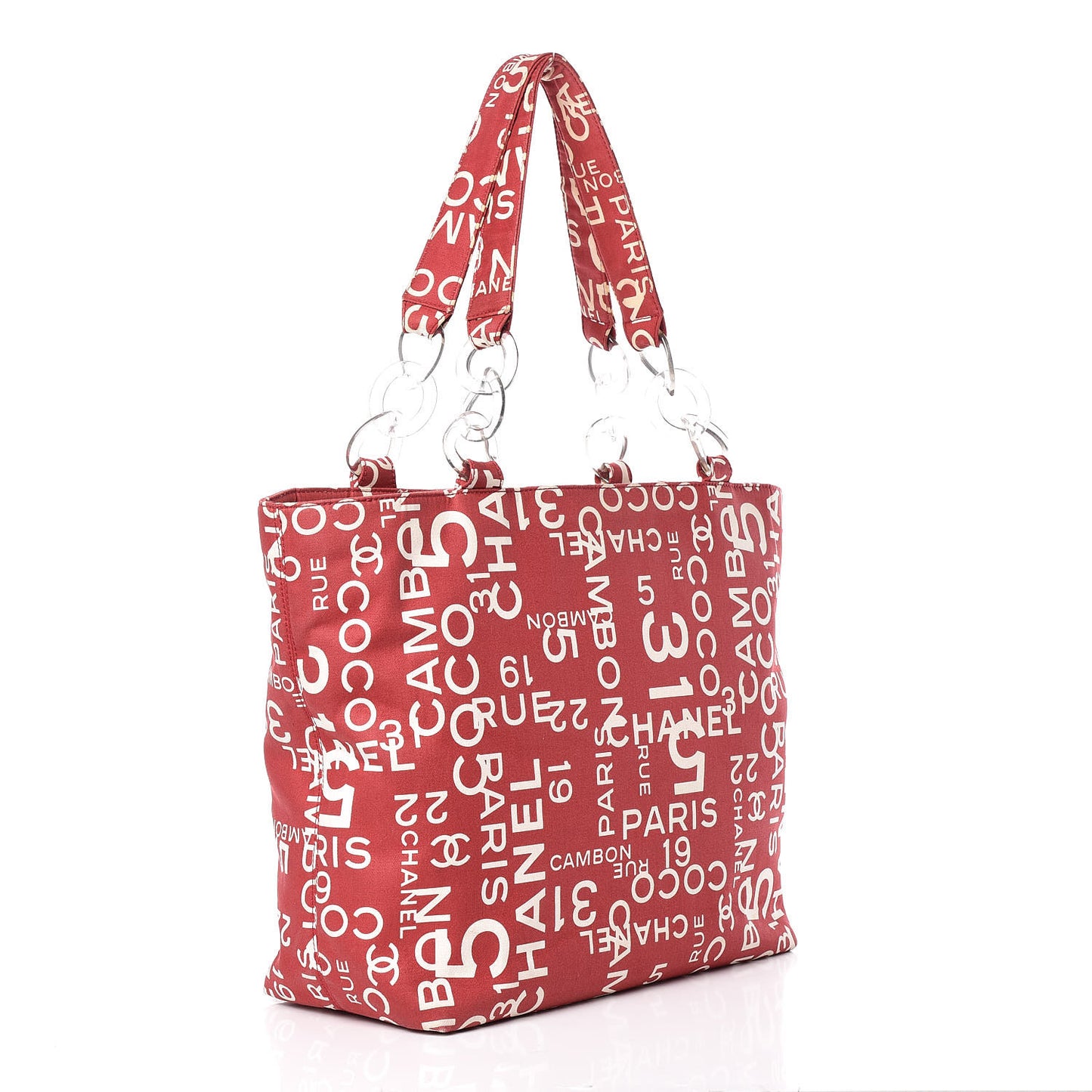 Canvas 31 Rue Cambon Beach Tote Red