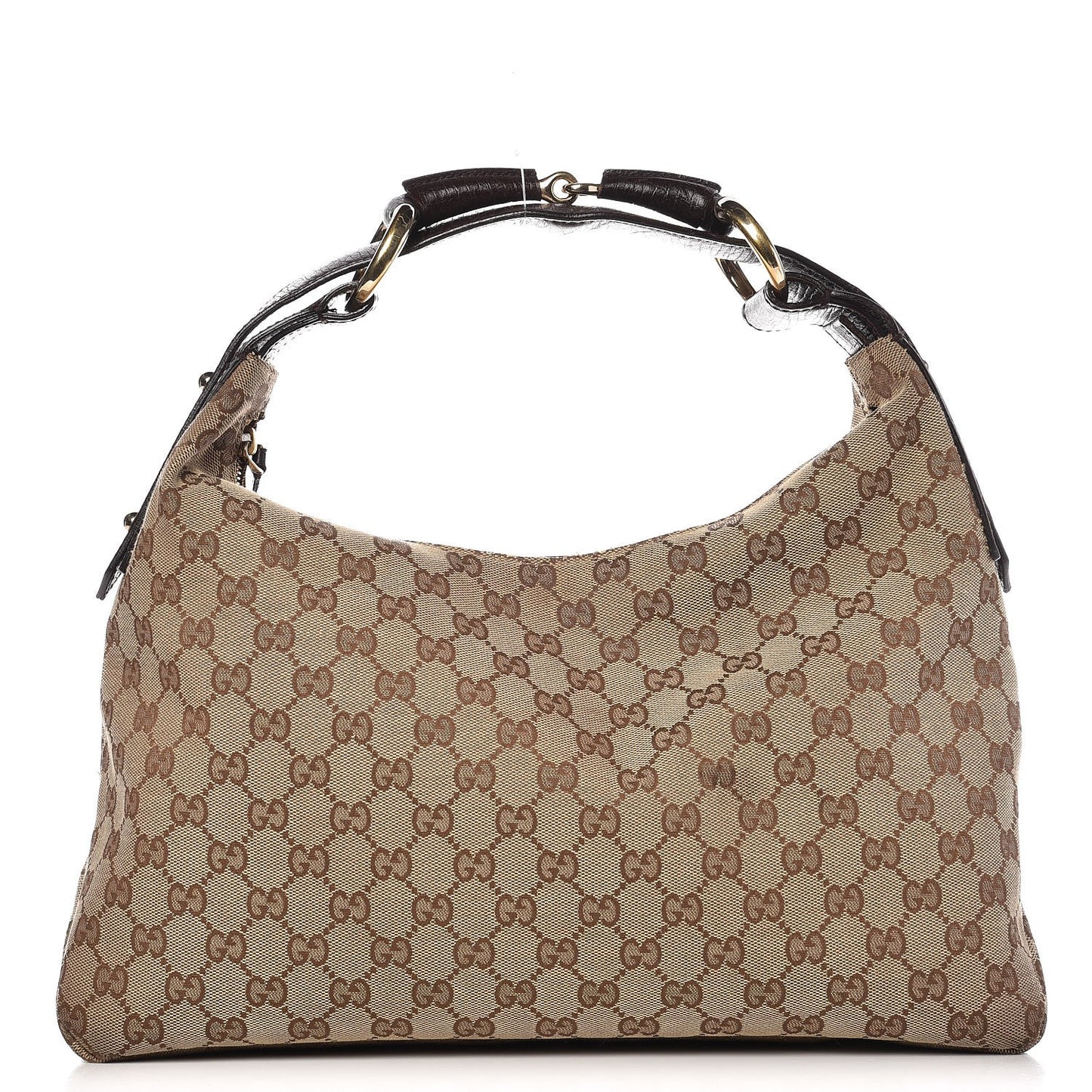 Monogram Medium Horsebit Chain Hobo Dark Brown