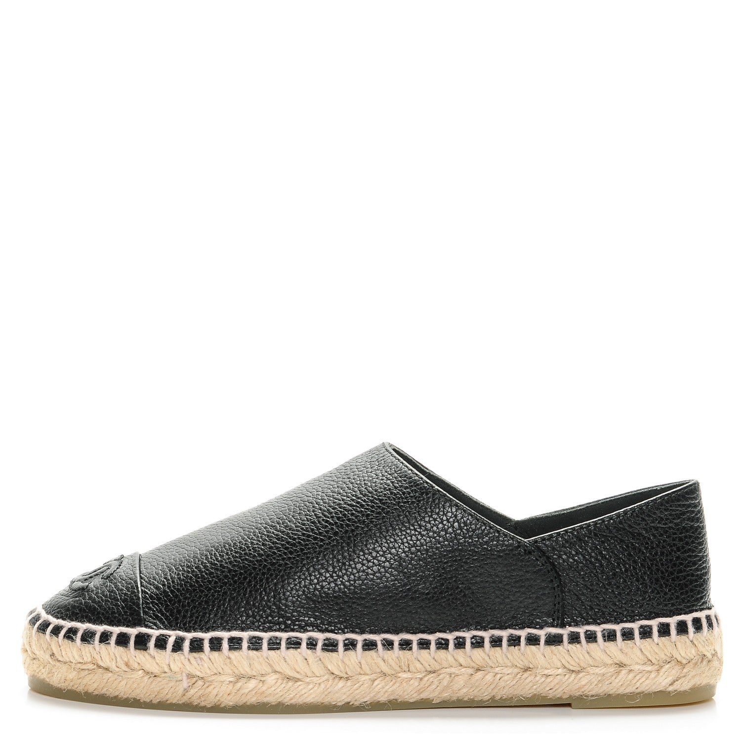 Chanel Grained Calfskin CC Espadrilles 36 Black 1 of 8