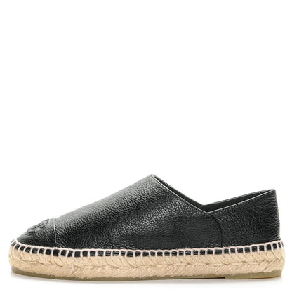 Chanel Grained Calfskin CC Espadrilles 36 Black 1 of 8