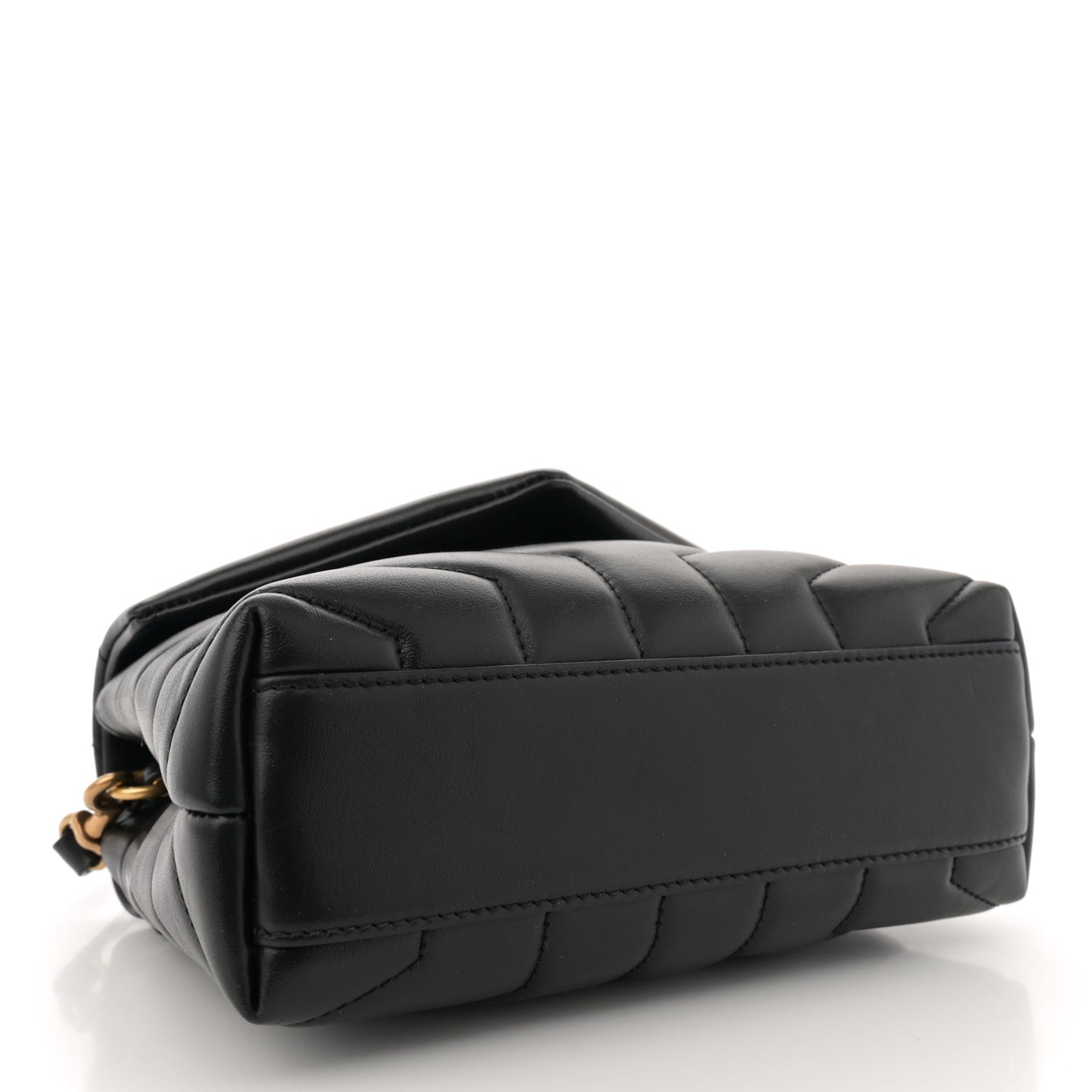 Calfskin Y Quilted Monogram Toy Loulou Crossbody Bag Black