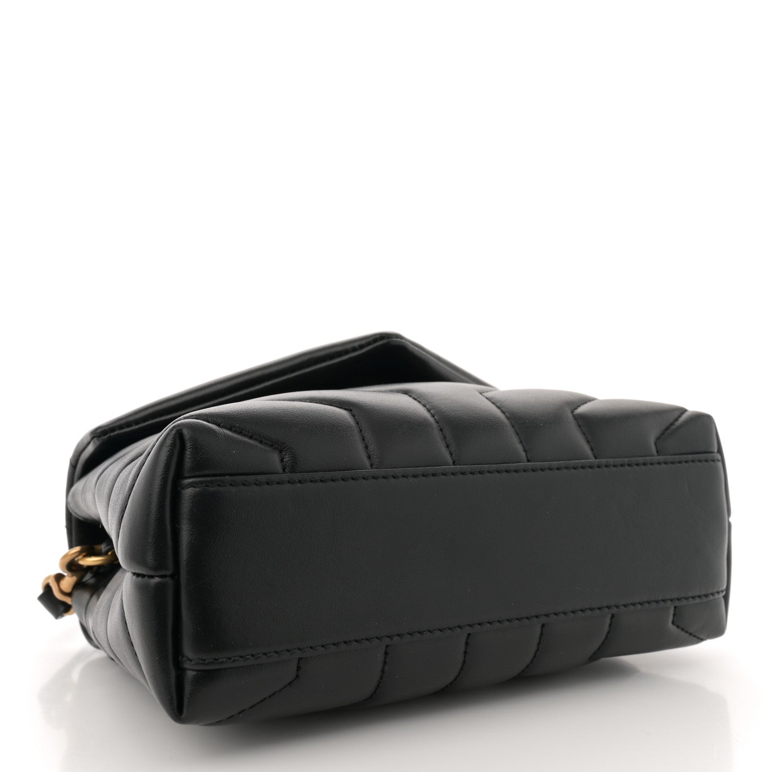 Saint Laurent Calfskin Y Quilted Monogram Toy Loulou Crossbody Bag Black 4 of 10