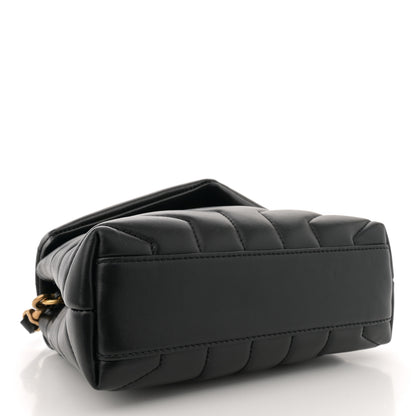 Saint Laurent Calfskin Y Quilted Monogram Toy Loulou Crossbody Bag Black 4 of 10
