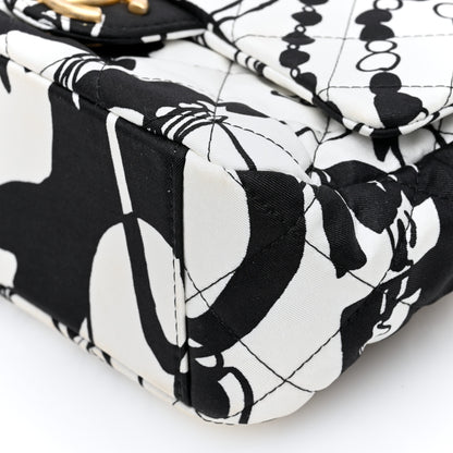 Chanel Canvas Printed Deer Coco Mini Single Flap White Black 10 of 10