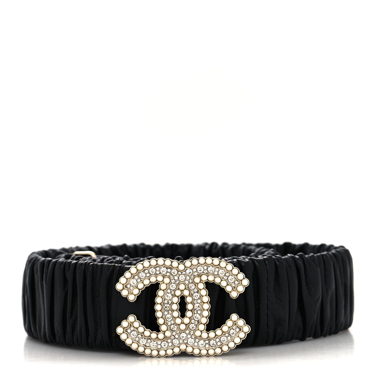 Lambskin Crystal Pearl CC Belt 80 32 Black
