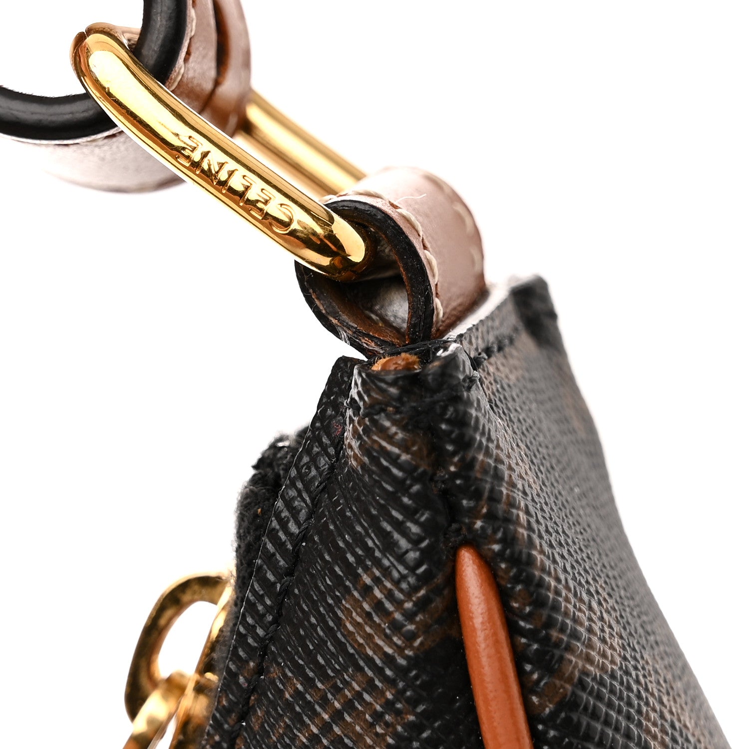 Celine Triomphe Canvas Calfskin Ava Shoulder Bag Tan 13 of 14