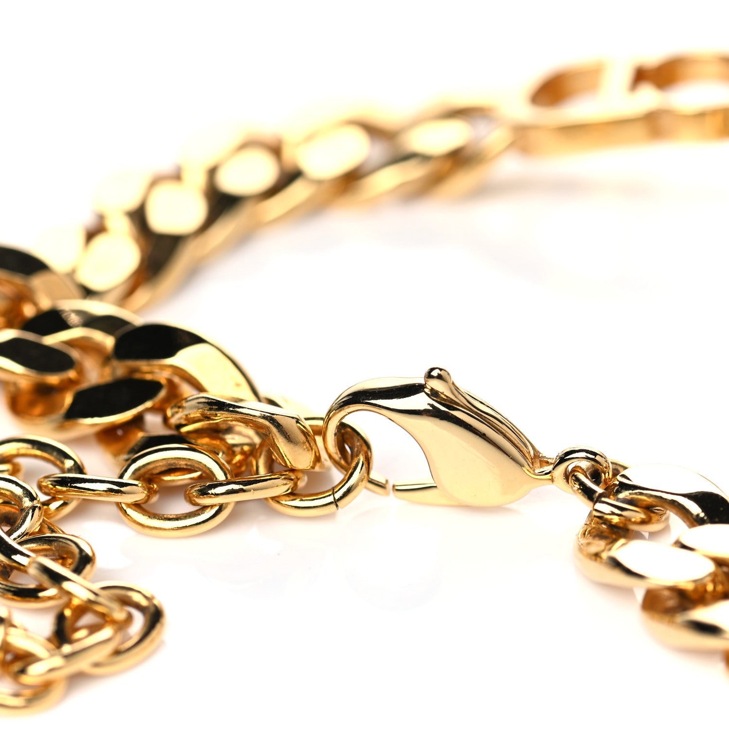 Christian Dior Metal Danseuse Etoile Chain Choker Necklace Gold 4 of 4