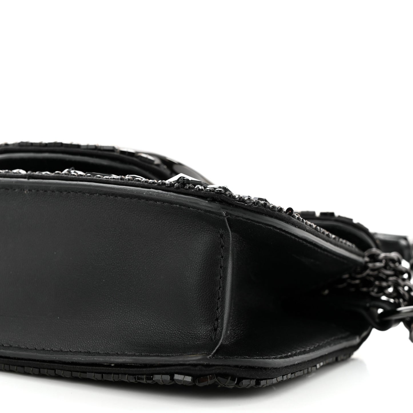 Crystal Nappa Monochrome Vlogo Small Loco Shoulder Bag Black