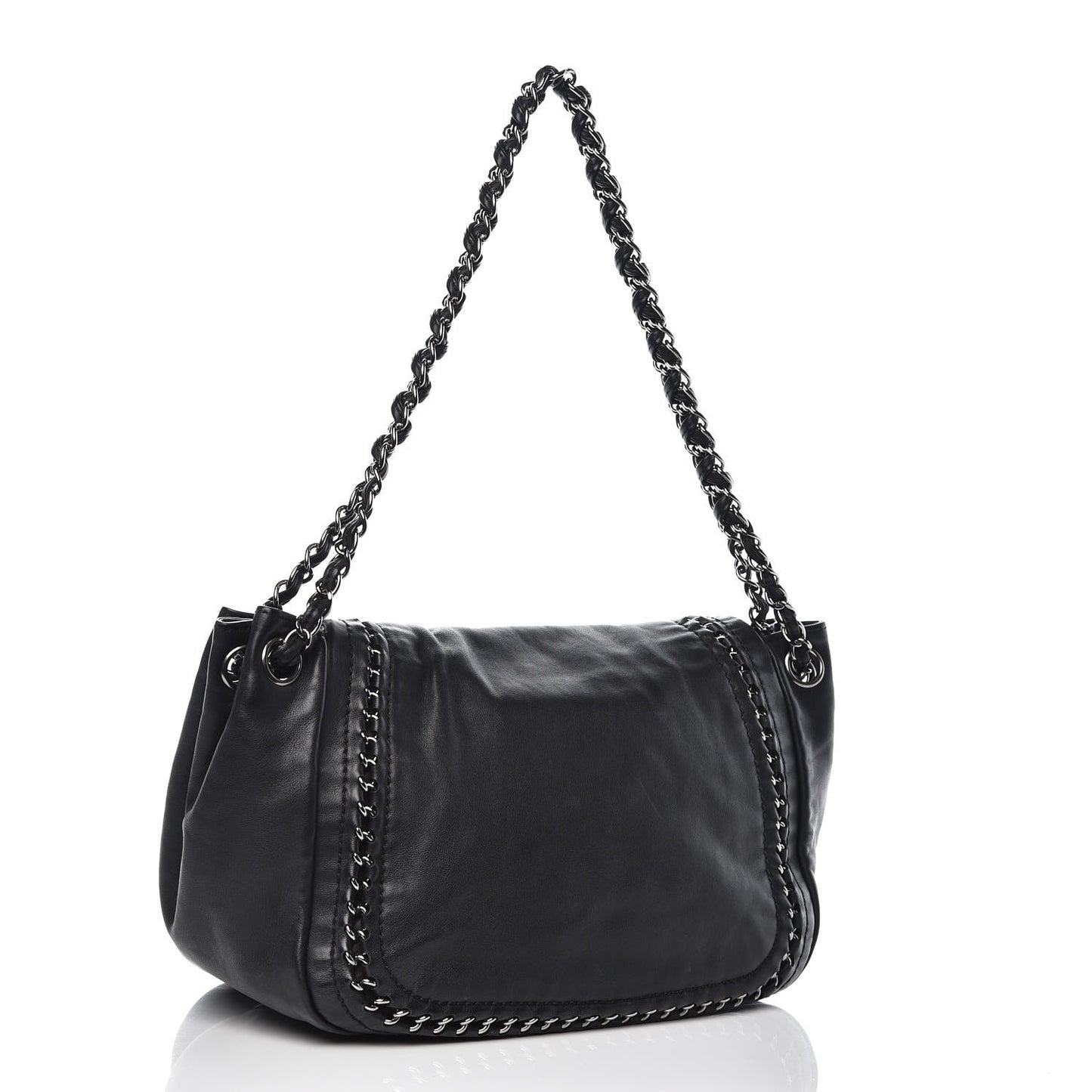 Smooth Calfskin Luxe Ligne Flap Black