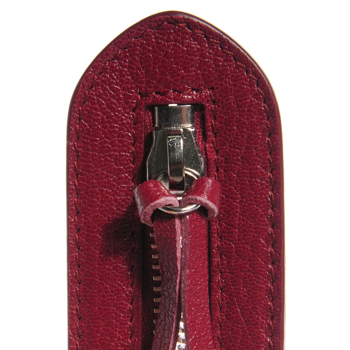 Chevre Silver Metallic Edge Hardware City Rouge Brique Rouge Grenade
